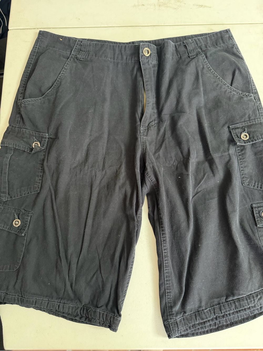 Route 66 Mens Black Cargo Shorts - Classic Utility Style